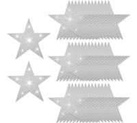 50 Pièce De 6 Inch D'étoiles À Paillettes Argentées Découpées En Carton De Grande Taille Avec Double Papier Imprimé Décoration Pour Tableau D'affichage Fête D'anniversaire Décoration Murale D