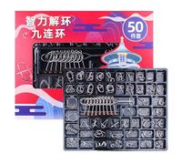 50-Piece Metal Wire Brain Teaser Set - Pocket-Size Challenge Puzzles, Heavy Duty Carbon Steel Logic Disentanglement Toys, Screen Free Desktop Focus Games, Bulk Classroom Party Favors | for Adults