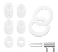 50 Pièce Rondelle,Rondelle Plastique,Rondelles,Rondelles pour Gonds de Porte,Bague Paumelle,Rondelle Fenetre,15X10.2mm,25Pcs 1mm & 25Pcs 2mm(Blanc)