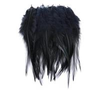 50 pièces 10-15 cm Plume de Poulet Coq Plume de Mouche Bijoux de Bricolage Attrape-rêves Accessoire pour Artisanat-noir-50 pièces