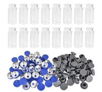 50 pièces 10 ml Flacons D'échantillons, Flacons Vides en Verre, Fioles Vides, Flacons Headspace en Verre Transparent avec Ouverture D'injection Auto-Cicatrisante