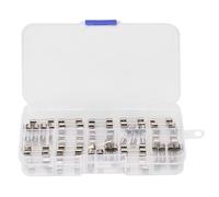 50 pièces 10 valeurs, fusible rapide pour tube en verre, boîte à fusibles rapide, set assorti, 20 mm