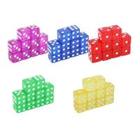 50 Pièces 16mm Jeu de Dés, D6 Jeu de Dés à Six Faces Dés Colorés Translucides Acrylique pour Yahtzee Tenzi Farkle Bunco DND MTG RPG Jeu de Société ou Enseignement des Mathématiques