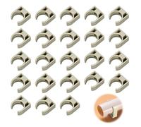 50 Pièces 20mm Tuyau Clips Set, Clip de Tuyau pour Fixation des Tuyaux d'eau, Gaz, Plastique, Tuyau Clips pour Ateliers, Chantiers (Gris)