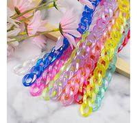 50 pièces 23*17mm gelée AB grands connecteurs à maillons rapides, anneaux de liaison en acrylique anneaux de liaison de chaîne torsadée en plastique pour la fabrication de bijoux à bricoler soi-même