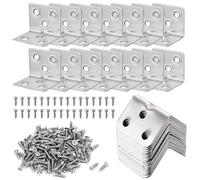 50 Pièces 23 x 23mm Equerre Inox, Equerre Charpente, Équerre D'assemblage Renforcée Inox, Equerres D'assemblage, Équerre de Fixation svec Vis, Petites Equerres Metal, pour Fenêtres, Placards