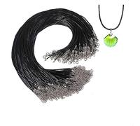 50 Pièces 2mm Corde Collier Polyester,Cordon de Collier en Cuir Ciré, Collier Ciré Cordon,avec Chaîne dension et Fermoir de Homard pour la Fabrication de Bijoux à Bricoler