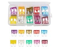 50 pièces 3/5/7.5/10/15/20/25/30/35/40A AMP Standard ATO ATC Auto voiture taille moyenne fusible lame assortiment Kit utilisant for voiture Câblage de protection