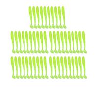 50 PièCes 5 Cm Leurres De PêChe En Plastique Souple T Queue Ver AppâTs Poisson MatéRiel Accessoire Fluorescent Vert
