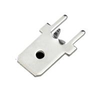 50 pièces 6.3 MM 250 Languette à souder en Laiton étamé Circuit imprimé connecteur de borne à souder PCB épaisseur de cosse à souder(6111-6.3 Small Foot)