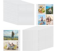 50 Pieces A5 6 Hole Photo Pouch,Transparent Binder Pouch,Double-Sided Photo Page Protector,A5 Photo Pockets For Postcards,Photos And Stickers (2 And 4 Compartments)
