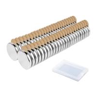 50 Pièces Aimant Plat Autocollant Puissant, Petit Aimant Adhesif Aimant Néodyme, Mini Aimants Ronds en Néodyme Extra Puissants pour Tableau Blanc, Réfrigérateur, Artisanat, Bricolage(8x8x1mm)