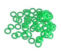 50 Pièces Anneau Fluorescent en Silicone, Installation Rapide | Vert Lumineux, Trois Trous et Diamètre 15mm, Résistant aux Intempéries, pour Haubans, Bivouacs, Pique-niques et Festivals