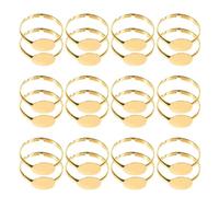 50 Pièces Anneaux Réglables Soi-même, Base Plate Ronde | Acier Inoxydable et Fer, Plateau à Sertir Stable, pour Gemmes et Disques Estampés, Loisirs Créatifs