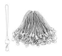 50 Pièces Argent Sangle Cordon Téléphone Portable Simple pour Porte-clés Clés,Boucles Charme Téléphone Portable avec Mousqueton,Sangle Téléphone Portable Cordon pour Pendentifs Porte-clés USB
