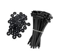 50 Pièces Attaches-câbles Universelles en Nylon, Serre Cable, Robustes, Autobloquantes, Résistantes aux UV, pour Réparation Automobile, Fixation Rapide et Trou