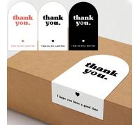 50 pièces Autocollant merci Étiquettes scellées Petit cadeau d'entreprise Décoration Autocollant Paquet Cet emballage J'espère que vous passerez un bon moment Rentrée scolaire Saint-Valentin Rose,Noir