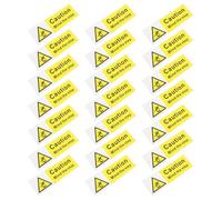 50 Pièces Autocollant PVC Attention Sol Mouillé, Panneau Jaune Noir | Bords Arrondis Prédécoupés, Adhérence Antidérapante Résistante au Nettoyage, pour Carrelage, Métal, Entrées et Allées