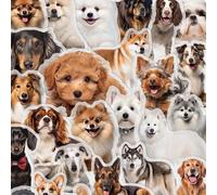 50 pièces Autocollants assortis avec imprimé de chiots, autocollants mignons de chiens pour cahier, ordinateur portable, planche à roulettes, guitare, décoration de la maison, DIY, autocollants, autoc