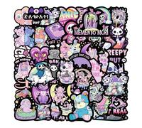 50 Pièces Autocollants Autocollant Stickers Aesthetic Stikers Waterproof Autocollants Gothiques pour Bagages Skateboard Guitare Ordinateur Portable (Gothiques Stickers)