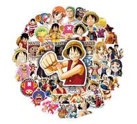 50 pièces Autocollants de dessin animé d`anime One Piece cool, jouets pour enfants, DIY, skateboard, papeterie, téléphone, réfrigérateur, vélo, décoration, cadeau, fournitures scolaires, rentrée scola