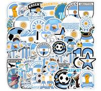 50 pièces Autocollants de football d'Argentine, autocollants de sport du drapeau argentin, bel ensemble d'autocollants, convient pour les scrapbooks, les journaux, les ordinateurs portables, les planc
