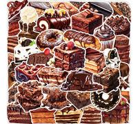50 pièces Autocollants de graffitis de bandes dessinées au chocolat pour bouteille d'eau, ordinateur portable, décoration de bagage Papetier