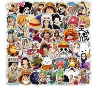 50 pièces Autocollants de stickers anime japonais One Piece pour cahier, moto, skateboard, ordinateur, décoration, graffitis, jouets, cadeaux, fête, récompenses, fournitures scolaires, rentrée scolair