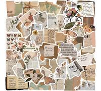 50 pièces Autocollants d'inspiration vintage avec texte anglais graffiti, matériel décoratif DIY pour téléphone portable, journal de style Bullet, bagage, ordinateur, iPad 100 pieces,50 piècesPapetier