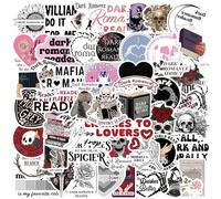 50 Pièces Autocollants en Vinyle Imperméables Stickers Aesthetic Autocollant Scrapbooking Autocollant Aétanche pour Lecteur de Romance Sombre (Romantiques Stickers)