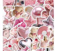 50 pièces Autocollants esthétiques Coquette Y2K, autocollants graffiti d'art rose, autocollants de mode style Y2K, décoration de scrapbooking, convient pour ordinateur portable, téléphone, voiture, pl