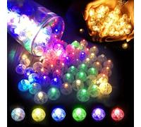 50 pièces Ballons colorés à LED lumineux pour décoration de fêtes, festivals et cadeaux, rentrée scolaire, Saint-Valentin couleur,rouge,vert,rose,bleu,Blanc,jaunePolychlorures de vinyle