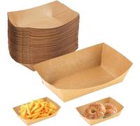 50 Pièces Barquettes en Carton Kraft, 16.7x12x5 cm Barquette Carton, Barquette Frite, BARQUETTE - PLAT - MOULE - COUPE