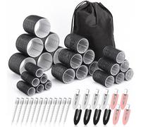 50 Pièces Bigoudis Cheveux Set, 24 Rouleaux Cheveux Chauffant Heatless Curling avec 4 Tailles 60/48/36/25mm avec 24 Pinces à Cheveux et 1 Peigne pour Tous Les Cheveux Courts, Moyens Ou Longs