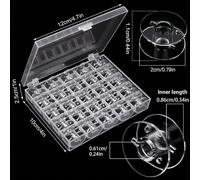 50 pièces Bobines de machine à coudre en plastique avec boîte de rangement, compatibles avec les machines à coudre Singer/Brother, bobines lisses sans bavures, tubes en plastique de haute qualité, fac