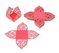 50 Pièces Boîte à Bonbons en Papier Rouge, Découpe Laser Élégante | Emballage Présent de Fête, Format Portable, Design Ajouré Artistique, pour Mariages et Anniversaires
