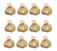 50 Pièces Boîte de Mariage Couronne en Papier Doré | Décorative, Pliable et Facile à Porter, Style Élégant pour Fêtes, Souvenirs et Petites Douceurs