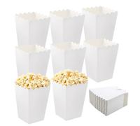 50 Pièces Boîtes à Pop-Corn, Boites à Popcorn et Bonbons, Carton Bonbons Conteneur Popcorn Carton Boîtes à Popcorn pour Placer Collations de Fête Bonbon Pop-Corn edans Théâtres Cinémas (Blanc)