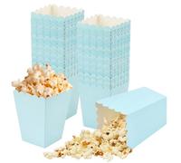 50 Pièces Boîtes à Popcorn Petites,5,5x7,5x10,7 cm Cornet Pop Corn,Conteneur de Bonbons en Carton,Sacs de Pop-Corn en Papier pour Carnaval Fêtes Mariages D'anniversaire Cinéma (Bleu)