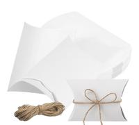 50 Pièces Boites Cadeaux Kraft, Papier Cadeau Mini Boite de Bonbons Emballages de Cadeaux avec Autocollantpour Mariage Fête Chocolats, Écrous, Sucres, Biscuits Baby Shower et Cadeaux, Blanc