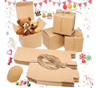 50 Pièces Boîtes Carton Bonbons avec Corde Chanvre, Boîtes en Carton de Bonbons Cadeaux Marron, Boîte en Papier Kraft avec Corde, pour Ranger les Bonbons, les Chocolats et les Petits Cadeaux