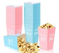 50 pièces Boîtes de popcorn pour la fête de révélation du sexe, boîtes décoratives de vaisselle mini popcorn, décorations de fête de naissance pour l'annonce du sexe, garçon ou fille. Décorations fami