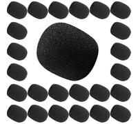 50 Pièces Bonnette en Mousse Noire pour Microphone Casque, Anti-vent | Réduit les Bruits du Vent, Protège la Saleté, Adaptée aux Enseignants, Animateurs et Activités Extérieures