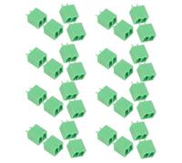 50 Pièces Bornier à Broches 0,59 Pouce à Angle Droit | Plastique Vert Clair, Connexion Rapide et Signal Stable, pour Cartes Pcb et Armoires de Commande