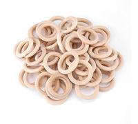 50 pièces boucle artisanale en bois non finie anneaux ronds en bois naturel bricolage bois artisanat cercles accessoires d'artisanat