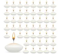 50 Pièces Bougies Flottantes, Pas de parfum Bougies Flottantes, Décorer Bougie Flottante, pour Piscine de Mariage, Baignoire de la Saint-Valentin, Dîner, Décoration de Noël (Blanc)