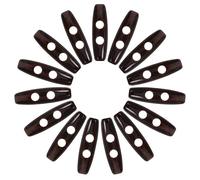50 Pièces Bouton de Corne Acrylique, Ovale 39mm à Deux Trous | Fermeture à Bascule Simple, Couleur Café, Style Minimaliste Classique, Usage Quotidien, Fixation Facile