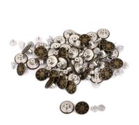50 Pièces Bouton de Jean Étoile Mat 17mm, Fixation Rapide | Laiton Solide, Vert Militaire, Lot Discret pour Vêtements Denim, Style Simple et Usage Quotidien