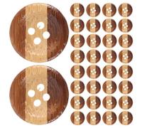 50 Pièces Bouton Rond en Bambou à 4 Trous 20mm | Finition Rustique Naturelle, Usage pour Manteaux et Chemises en Lin, Bricolage et Réparation Textile