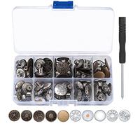 50 Pièces Boutons de Jeans Métalliques - Remplacement Sans Couture Pour Pantalon, Instantanés Réglables Amovibles - 10 Styles Avec Tournevis